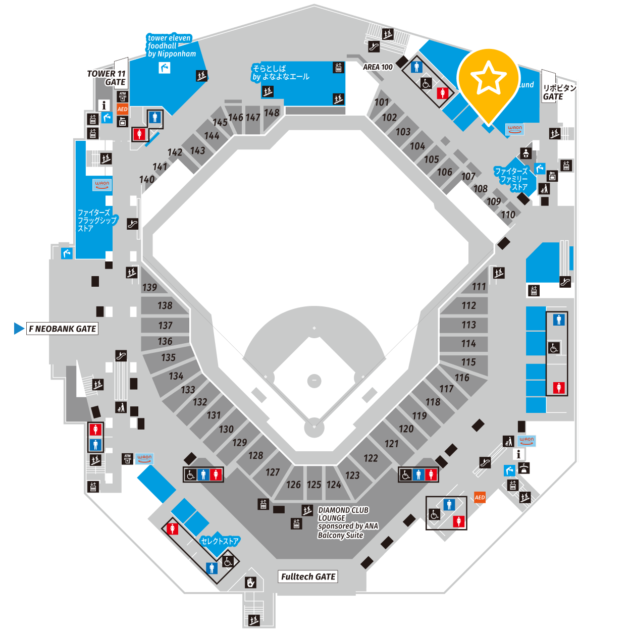 FIGHTERS AMUSEMENT CORNER (파이터스 어뮤즈먼트 코너) 위치