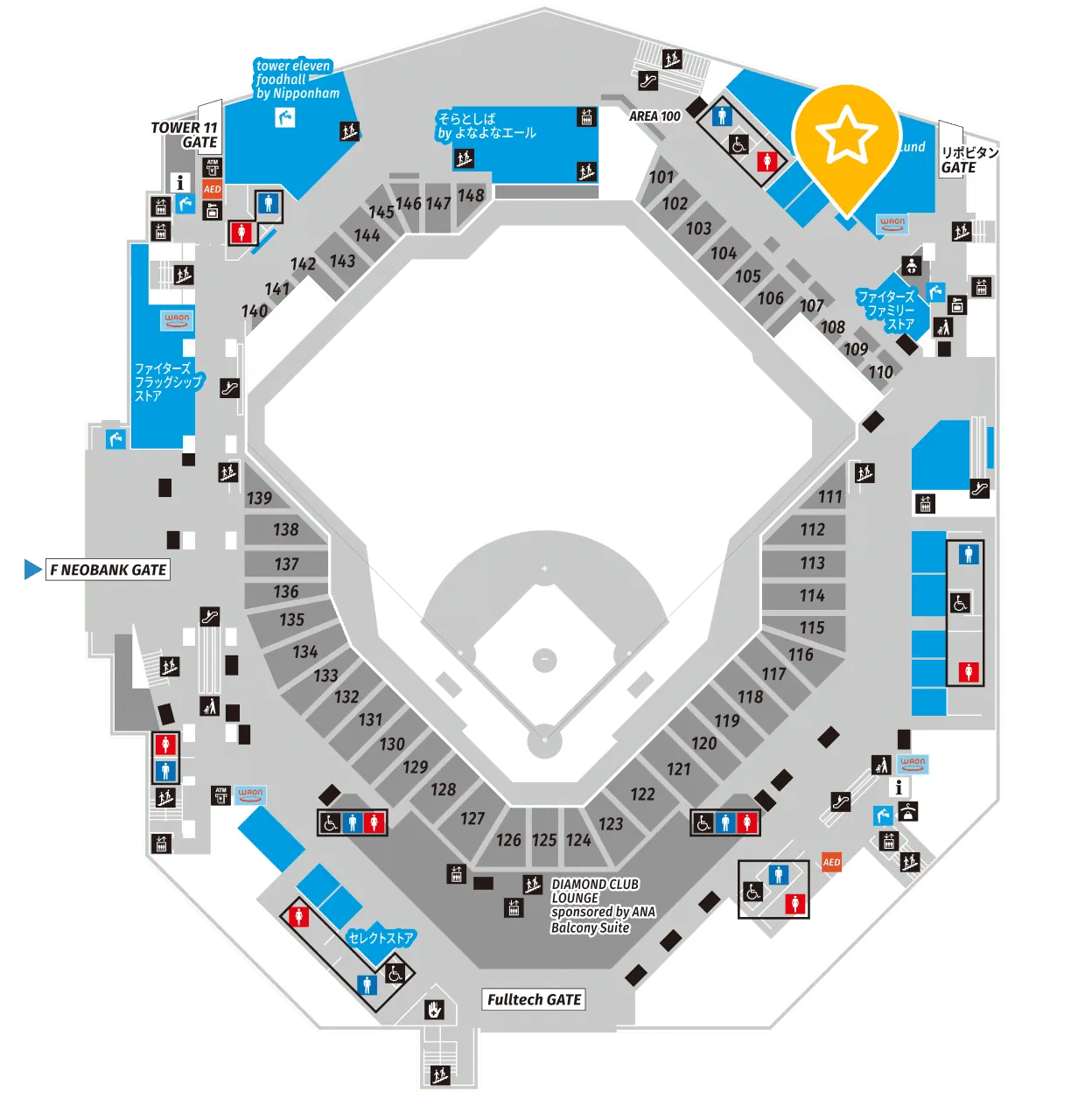 FIGHTERS AMUSEMENT CORNER (파이터스 어뮤즈먼트 코너) 위치
